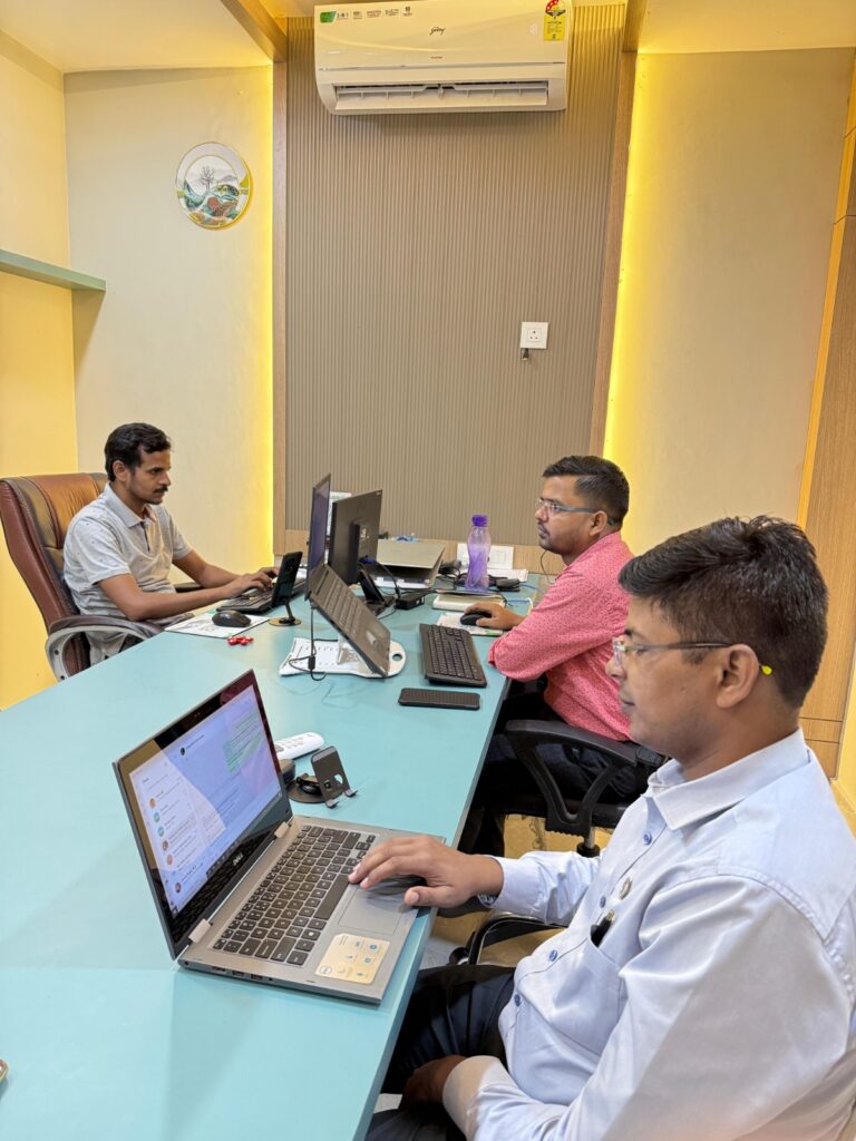 The Jupeak team at work in the Varanasi office